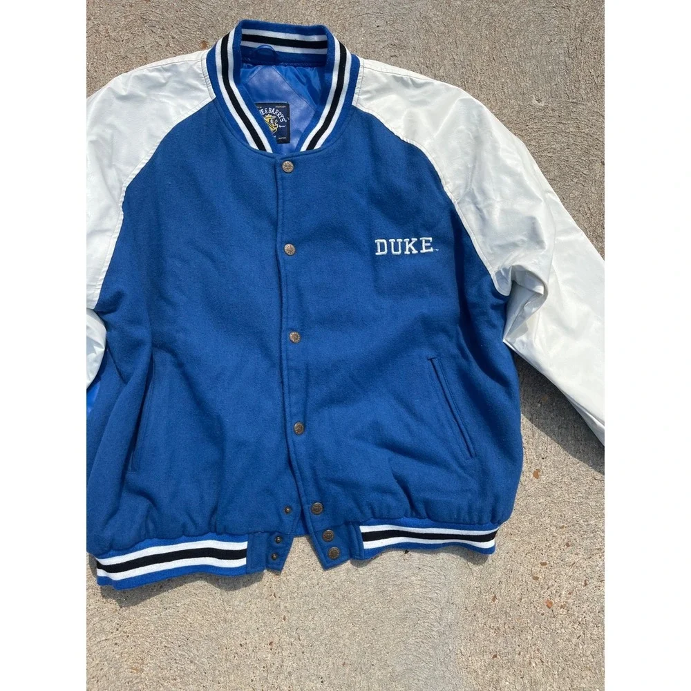 Vintage Duke Blue Devils Varsity Jacket Mens 2XL Blue Wool Steve And Barrys